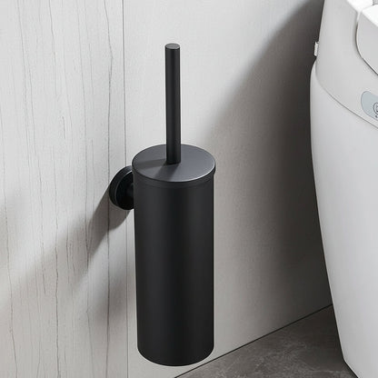 PureSteel | Ensemble brosse WC en acier inoxydable avec design mural | Finition noir mat moderne pour salles de bains élégantes