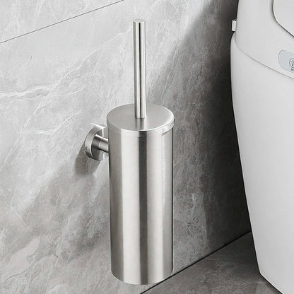 PureSteel | Ensemble brosse WC en acier inoxydable avec design mural | Finition noir mat moderne pour salles de bains élégantes