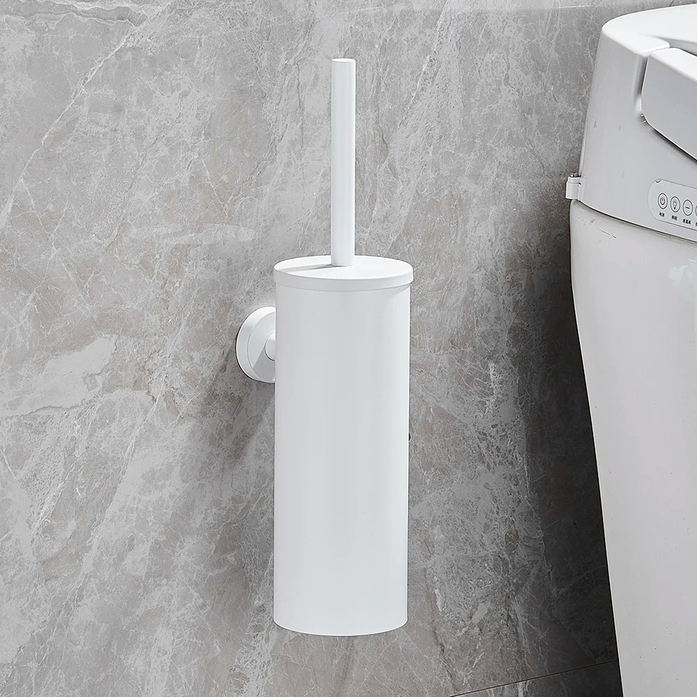 PureSteel | Ensemble brosse WC en acier inoxydable avec design mural | Finition noir mat moderne pour salles de bains élégantes