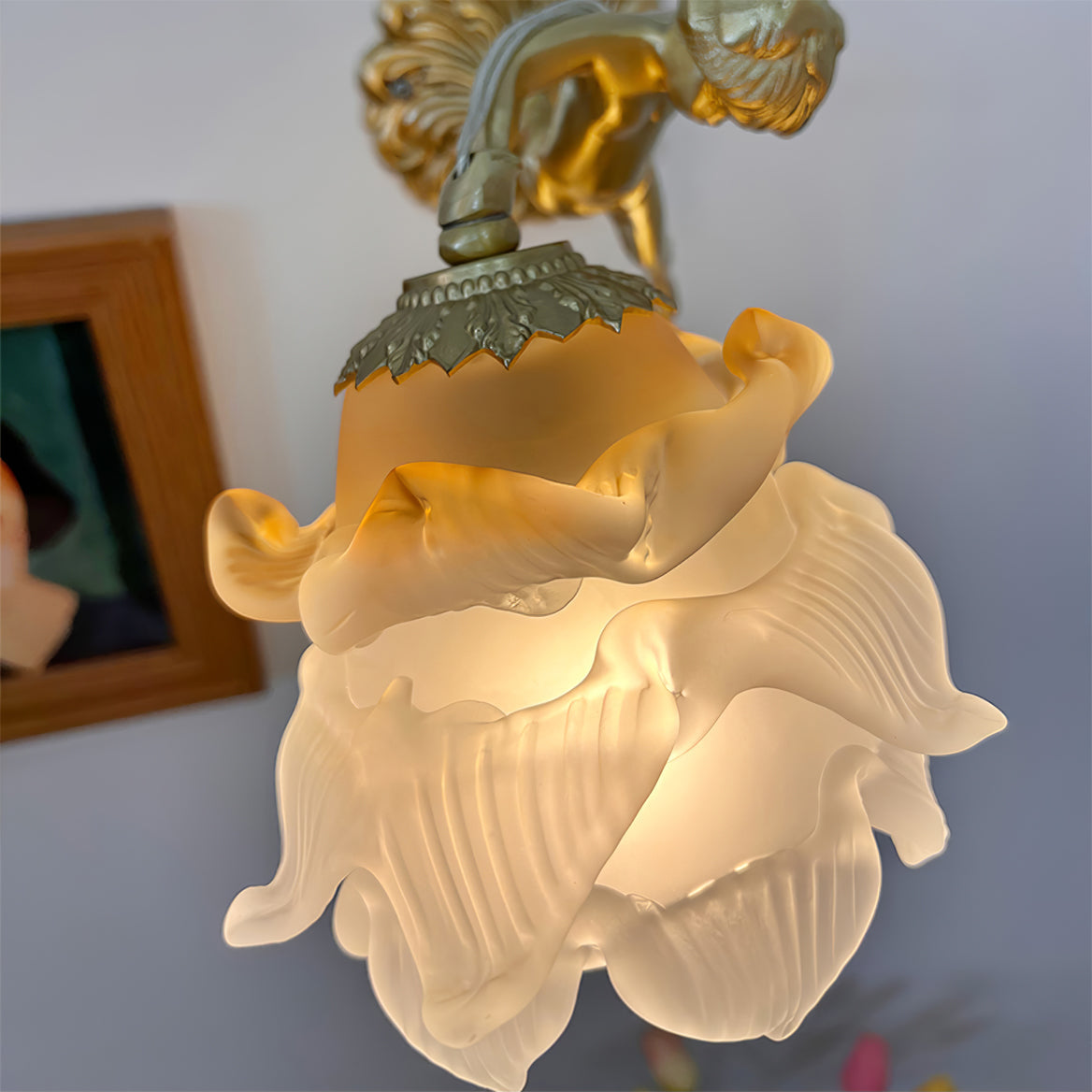 Frosted Glass Sconce Light Fixture 12 Inch Mounted Lighting for Bedroom Hallway Living Room E14 Socket Warm Ambient Illumination Classic Acc