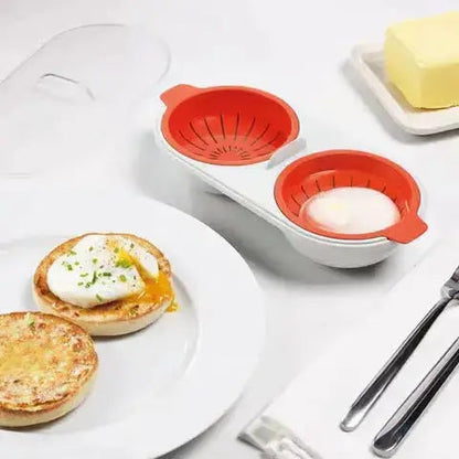 Microwave Egg Cooker Poacher for Quick Breakfast, Portable Silicone Egg Steamer Pod for Hard Boiled Soft Cooked Eggs at Home Work Travel