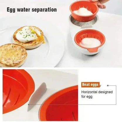 Microwave Egg Cooker Poacher for Quick Breakfast, Portable Silicone Egg Steamer Pod for Hard Boiled Soft Cooked Eggs at Home Work Travel