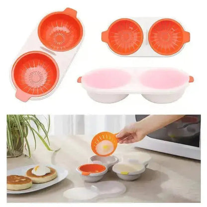 Microwave Egg Cooker Poacher for Quick Breakfast, Portable Silicone Egg Steamer Pod for Hard Boiled Soft Cooked Eggs at Home Work Travel
