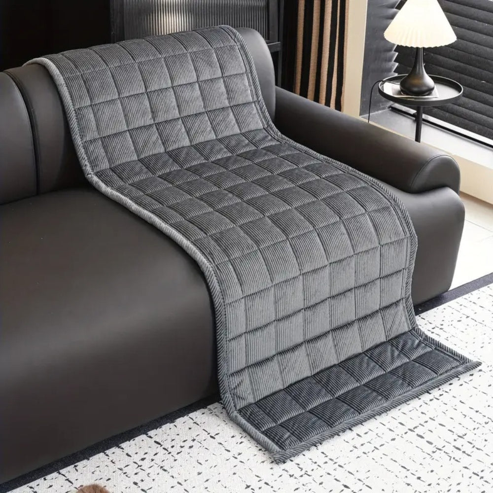 Quilted Sofa Protector Cover Non-Slip Cat Scratch Resistant Furniture Throw Microfiber Couch Mat for Living Room Bedroom Modern Home Decor