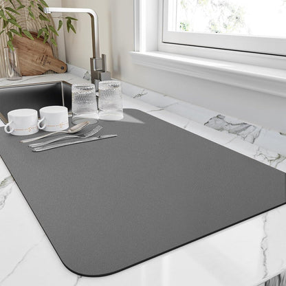 Quinn Dish Drying Mat - Highly Absorbent Diatomite, Quick Drying