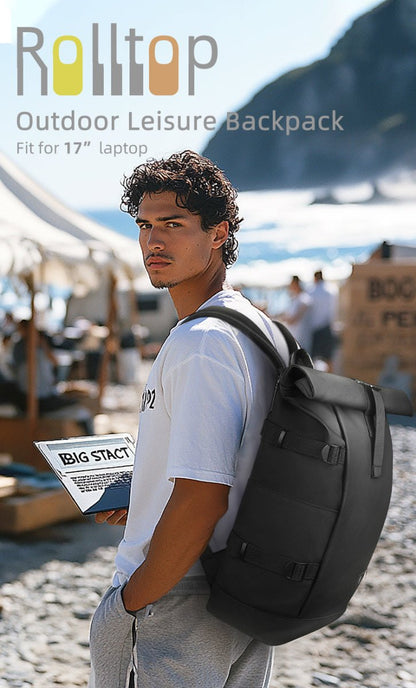 ROLLTRAIL | Expandable Rolltop Backpack for 17 Laptop with Waterproof Design | Anti-Theft Features for Adventurers