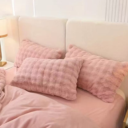 Raven Faux Fur Pillow Cover - Soft Durable Knit Fabric, Machine Washable