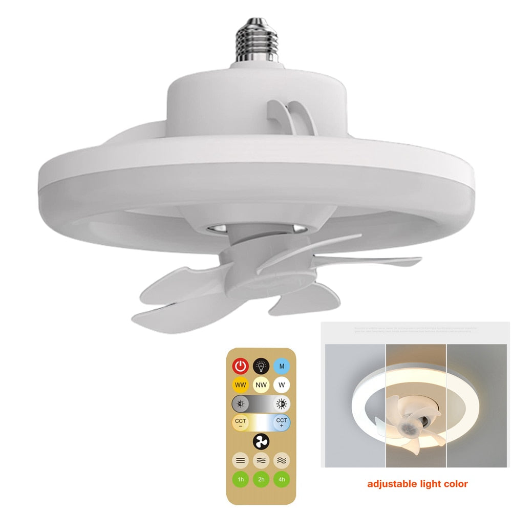 Radiant Rotating Ceiling Fan Lamp with Remote Control & Adjustable Lighting