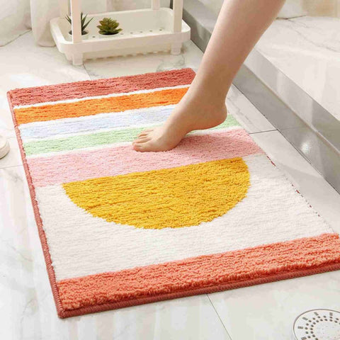 Rainbow Sunset Bath Mat - Microfiber, Non-Slip, Absorbent
