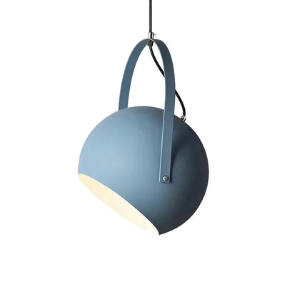 Rotatable Metal Ceiling Fixture in Haze Blue – Adjustable Cord Hanging Lamp for Dining Rooms, Kitchens, Bedrooms & Living Spaces