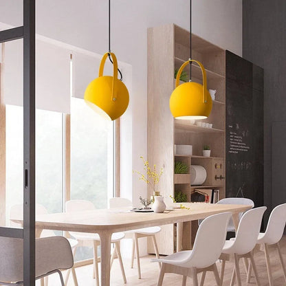 Rotatable Metal Ceiling Fixture in Haze Blue – Adjustable Cord Hanging Lamp for Dining Rooms, Kitchens, Bedrooms & Living Spaces