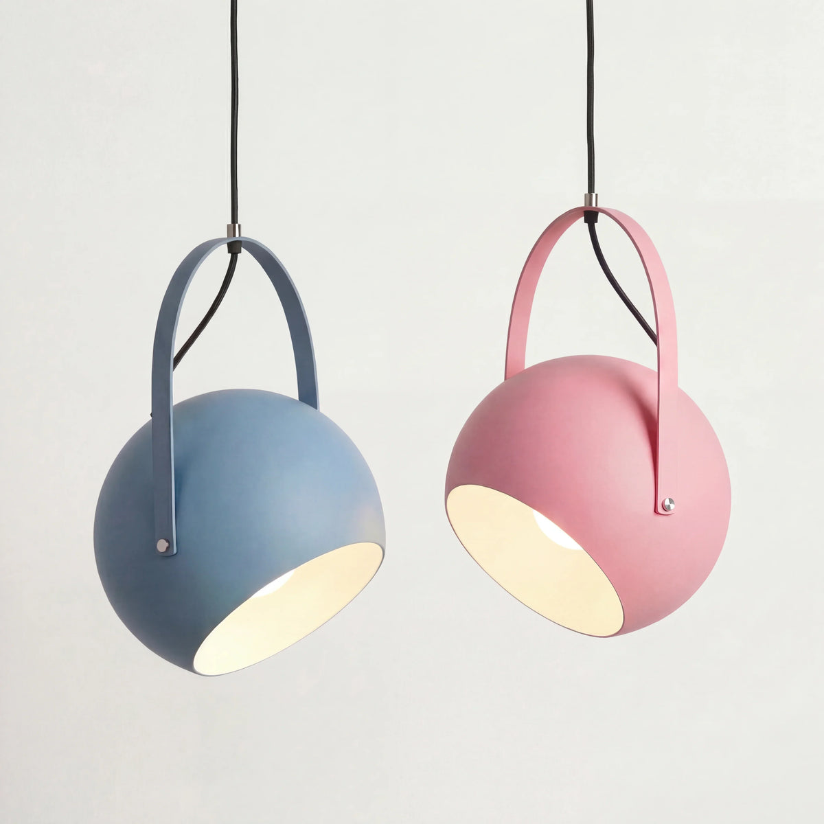 Rotatable Metal Ceiling Fixture in Haze Blue – Adjustable Cord Hanging Lamp for Dining Rooms, Kitchens, Bedrooms & Living Spaces