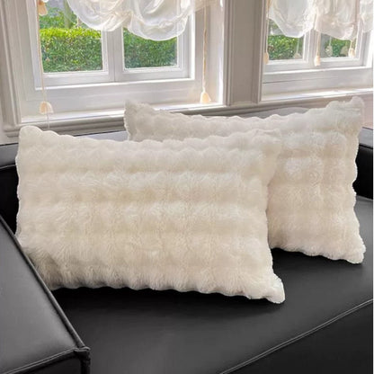 Raven Faux Fur Pillow Cover - Soft Durable Knit Fabric, Machine Washable