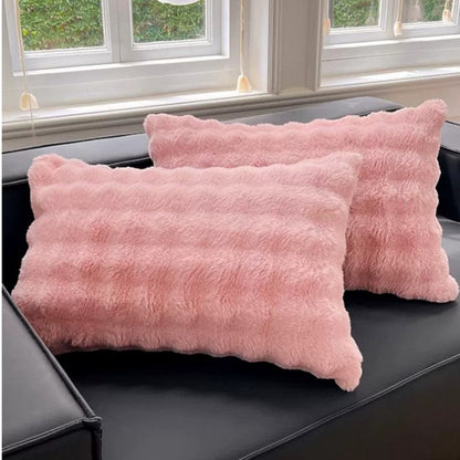 Raven Faux Fur Pillow Cover - Soft Durable Knit Fabric, Machine Washable