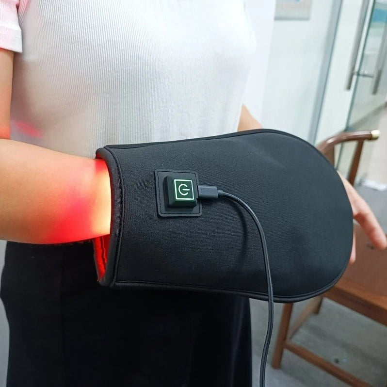 Gant de luminothérapie rouge pour le soulagement des douleurs à la main avec conception enveloppante à 360° | Traitement confortable pour l'arthrite et la raideur