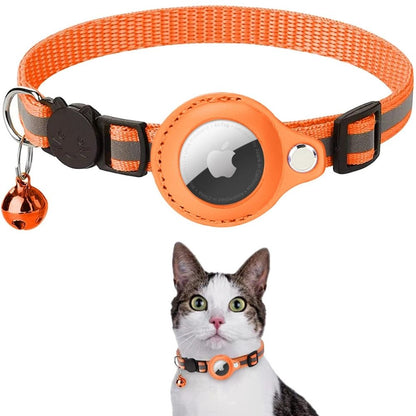 Breakaway Cat Collar with Bell, Reflective Cat Collar with Quick Release, Cat Collar with GPS Tracker for Outdoor Cats