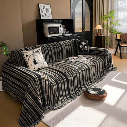 Regal Sofa Cover - Ultra-Soft Chenille, Timeless Stripes