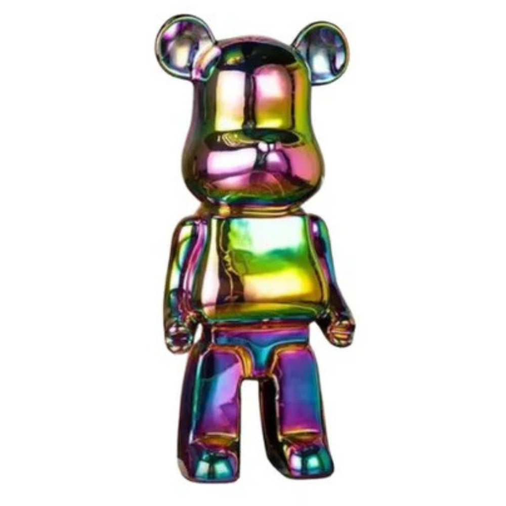 Abstract Bear Figurine Resin Sculpture Modern Home Decor Statue Art Piece for Shelves Desk Office Living Room Colorful Animal Accent Gift