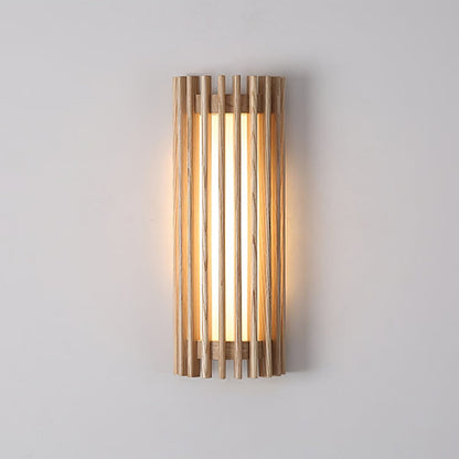 Hardwired Sconce with Wood Grain and Acrylic Shade – 10W LED for Bedrooms, Hallways & Living Areas