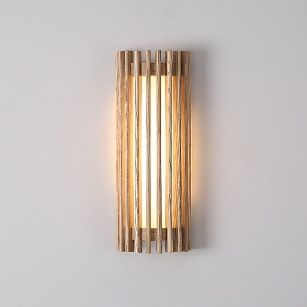 Hardwired Wood Wall Sconce with Acrylic Shade for Living Room, Bedroom & Dining Room – Modern Indoor Lighting Fixture