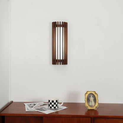 Hardwired Sconce with Wood Grain and Acrylic Shade – 10W LED for Bedrooms, Hallways & Living Areas