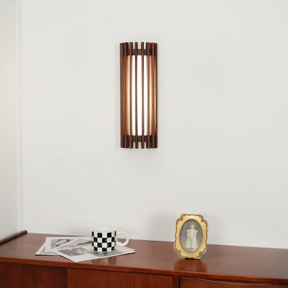 Hardwired Sconce with Wood Grain and Acrylic Shade – 10W LED for Bedrooms, Hallways & Living Areas