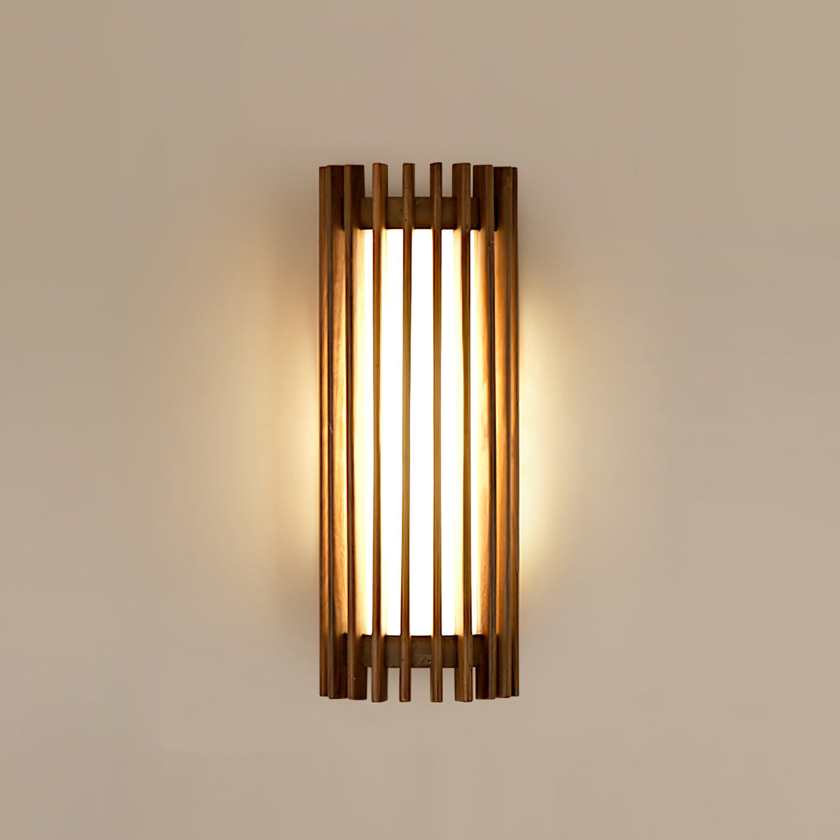 Hardwired Sconce with Wood Grain and Acrylic Shade – 10W LED for Bedrooms, Hallways & Living Areas