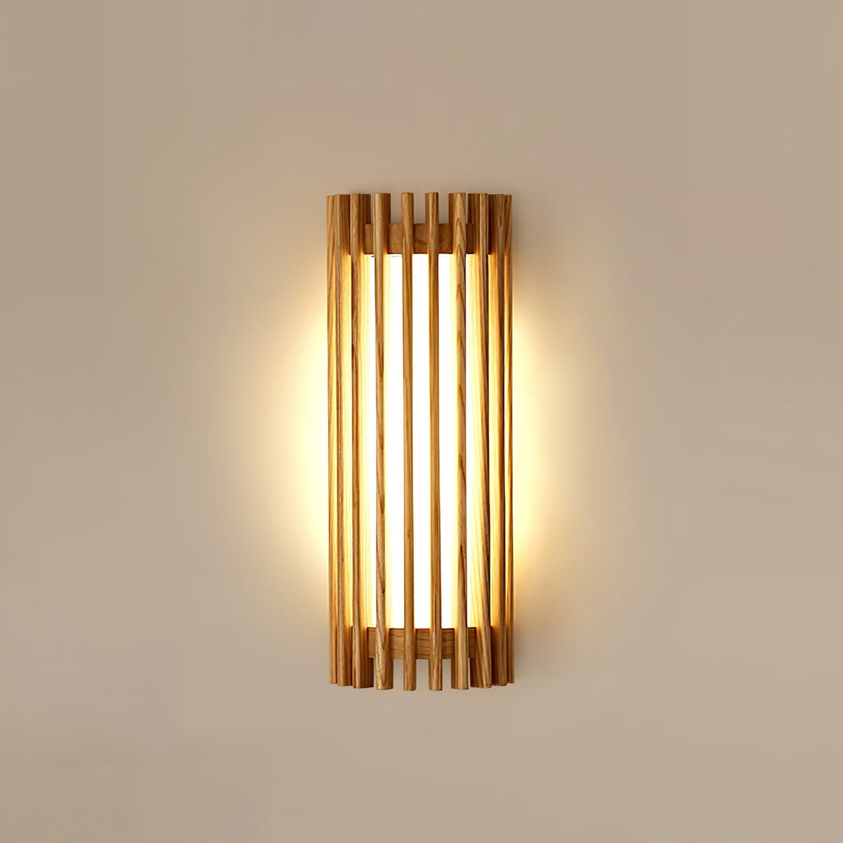 Hardwired Sconce with Wood Grain and Acrylic Shade – 10W LED for Bedrooms, Hallways & Living Areas