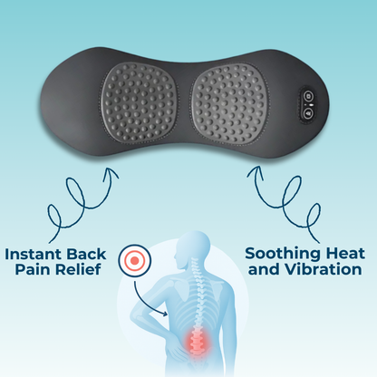 Lumbar Support Cushion with Heat & Vibration Therapy for Lower Back Pain, Sciatica Relief & Spine Alignment at Home or Office