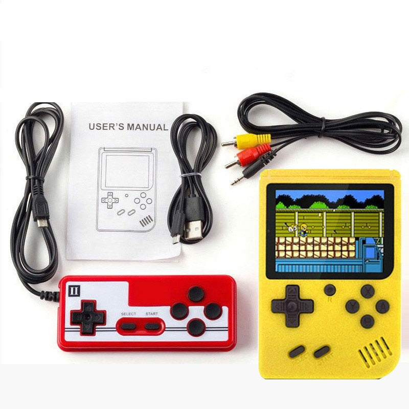 Handheld Game System with Preloaded Library — Pocket Arcade Device with TV Hook-Up & Rechargeable Power for Throwback Fun