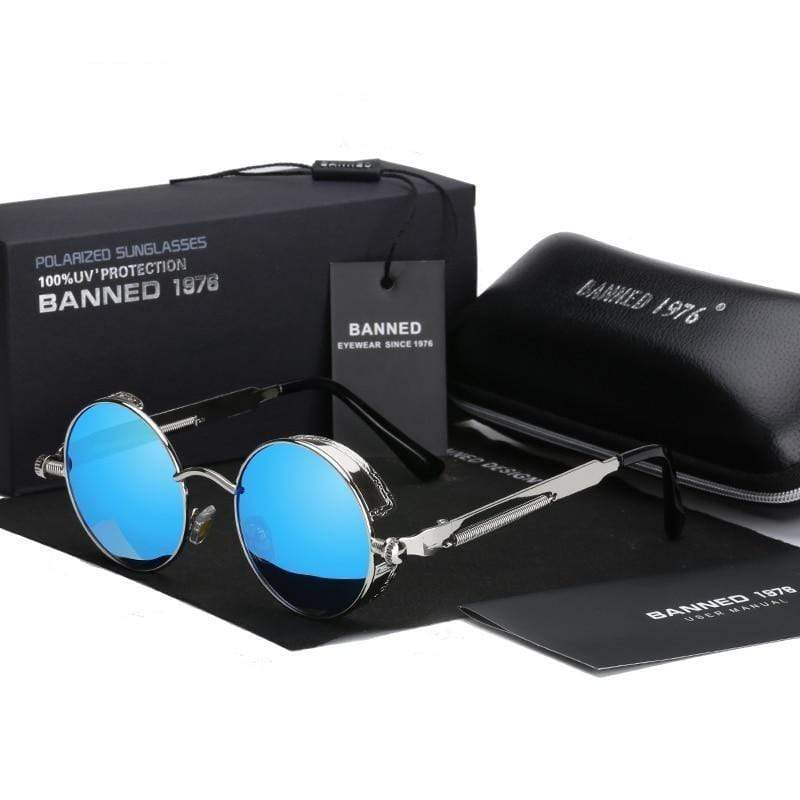 Retro Round Polarized Sunglasses with Steampunk Design | Stylish Eye Protection for Everyday Adventures