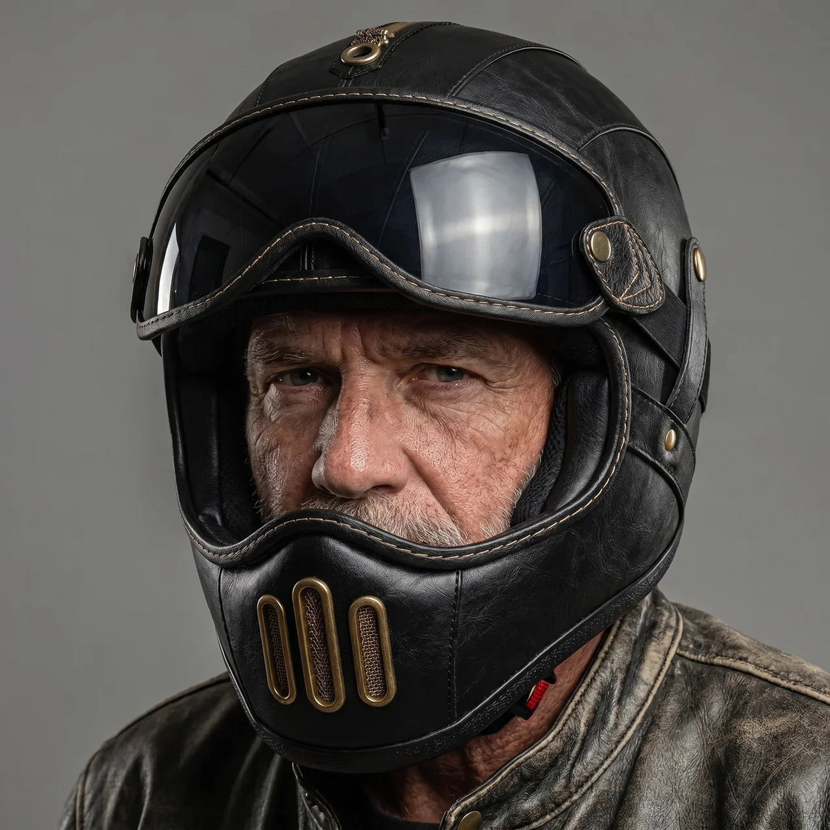 Retro | Horse Riding Helmet with Removable Visor & Integrated Face Coverage | Comfortable Protection for City Rides