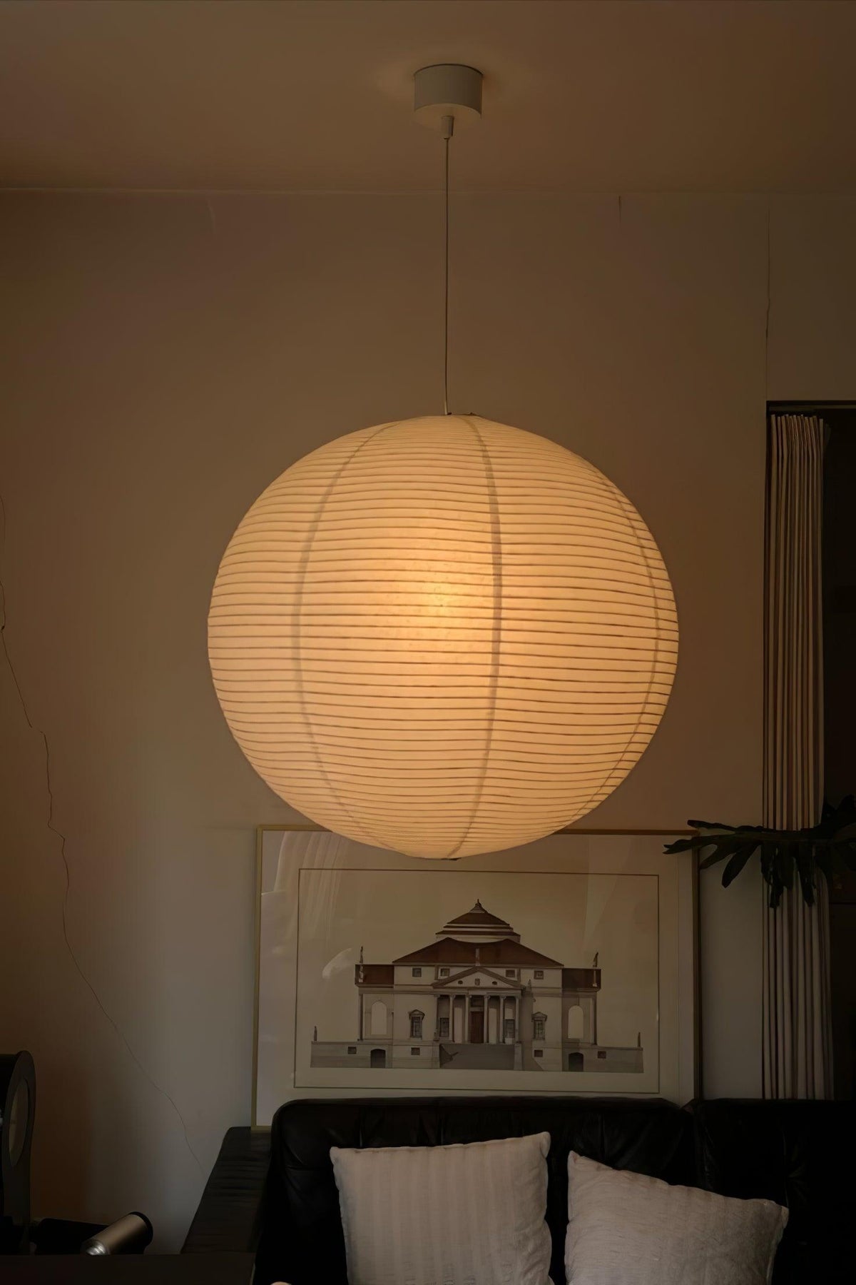 Handmade Paper Globe Drop Light for Kitchen Island & Dining Room – Adjustable Cable, E26 Socket, Soft Ambient Glow – Modern Overhead Fixture