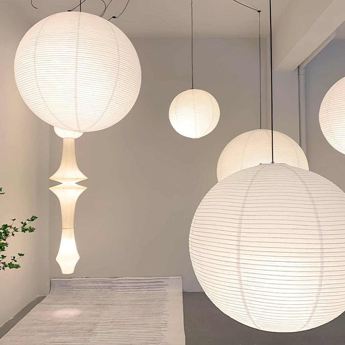 Handmade Paper Globe Drop Light for Kitchen Island & Dining Room – Adjustable Cable, E26 Socket, Soft Ambient Glow – Modern Overhead Fixture