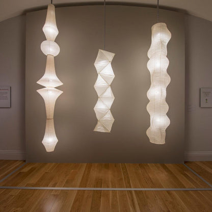 Handcrafted Paper Lantern Ceiling Light White Drum Shade Hanging Fixture E26 E27 Socket Bedroom Living Room Dining Room Ambient Glow Modern