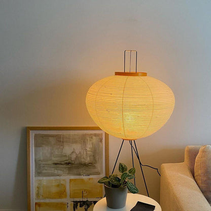 Japanese-Inspired Paper Floor Lamp White Mulberry Shade Tall Standing Light for Living Room Bedroom Reading Nook Sculptural Accent