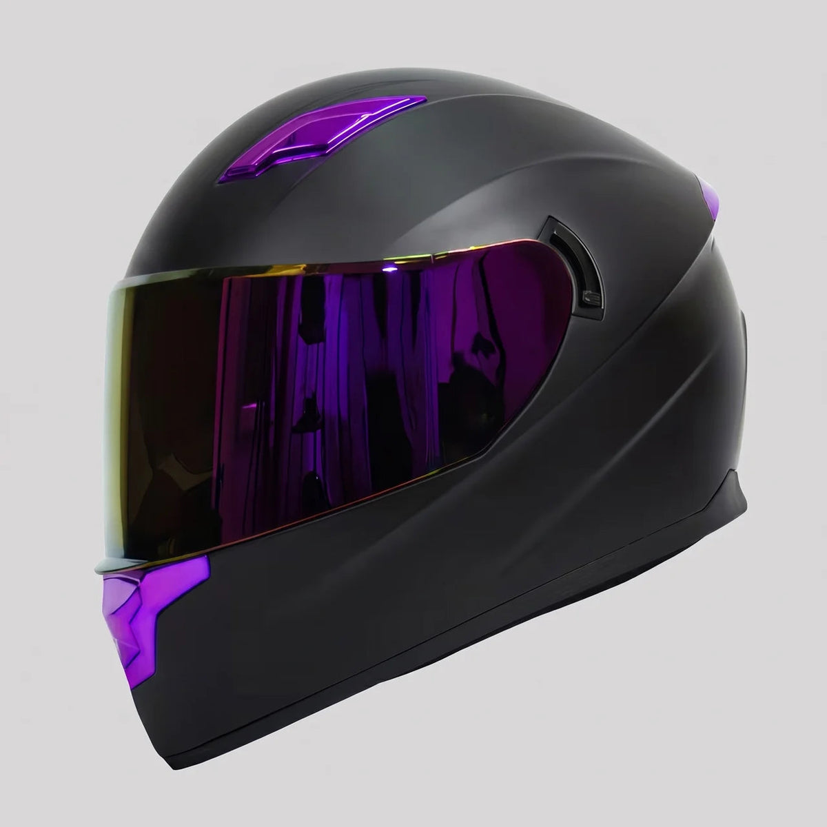 Rider's Choice | Full-Face Motorcycle Helmet with Protective Visor | Comfortable Purple Design for Safe Riding