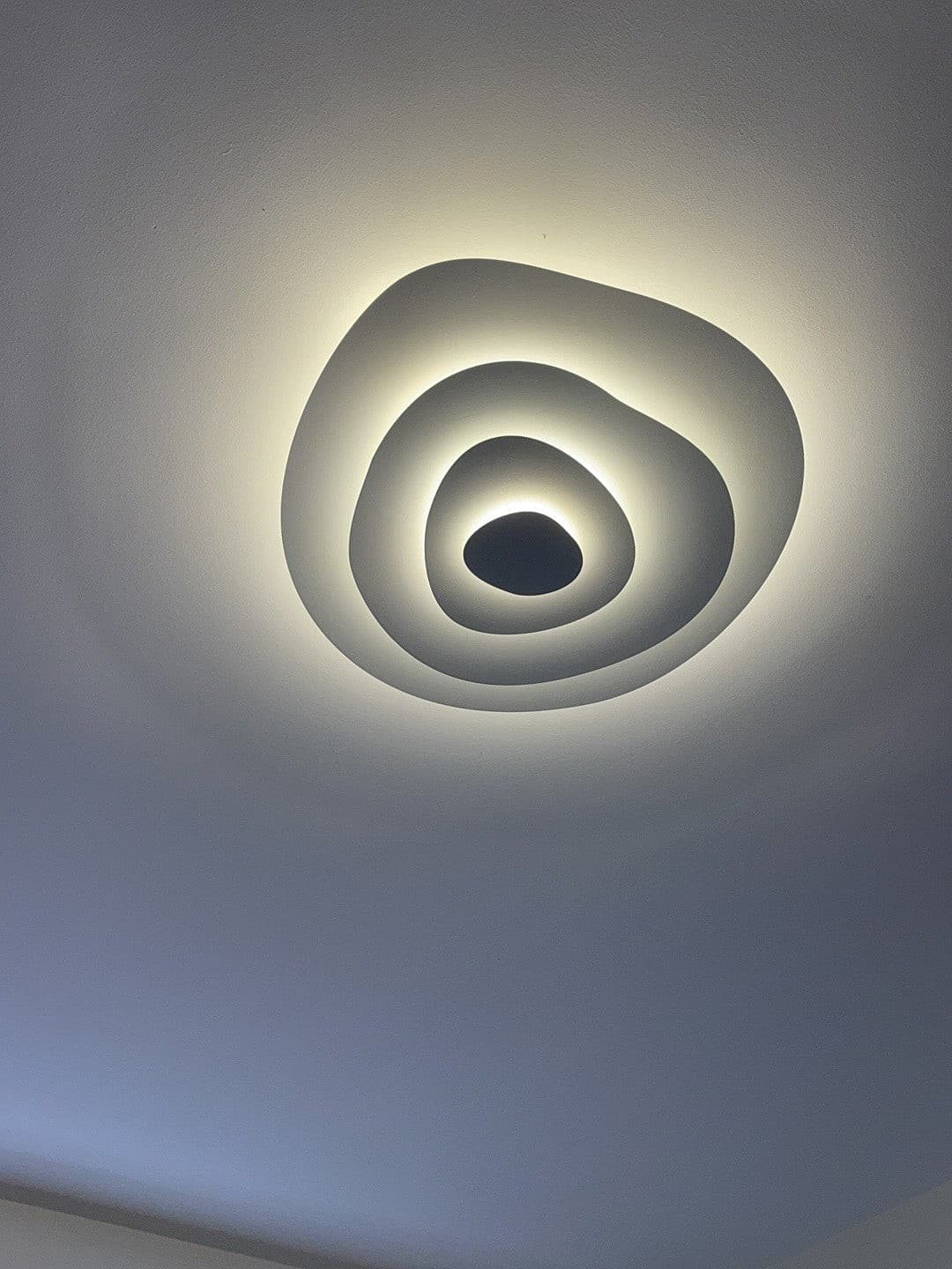LED Flush Mount Ceiling Light 18.5 in White Metal Panel for Living Room Bedroom Dining Room Modern Low Profile Fixture Integrated Lighting