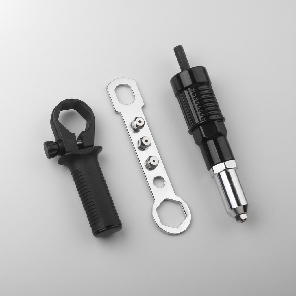 Kit d'outils de rivetage | Adaptateur pour perceuse électrique avec buses interchangeables | Solution de fixation polyvalente pour les réparations domestiques