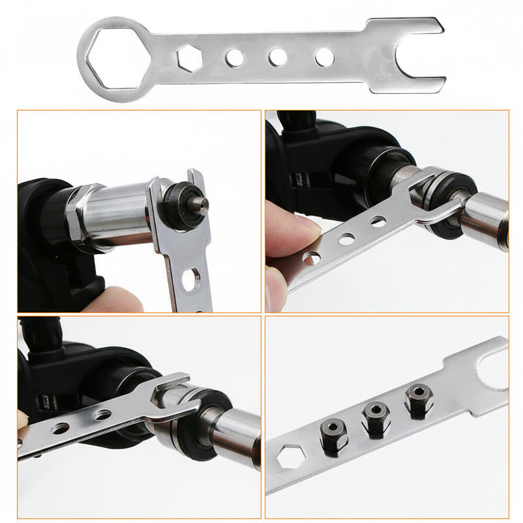 Kit d'outils de rivetage | Adaptateur pour perceuse électrique avec buses interchangeables | Solution de fixation polyvalente pour les réparations domestiques