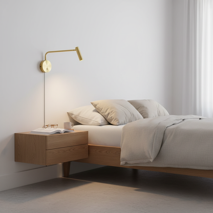 Pivoting Arm LED Reading Light Metal Wall Sconce Bedside Task Lamp Modern 9.4 in Contemporary Fixture for Bedroom Hallway US Adjustable