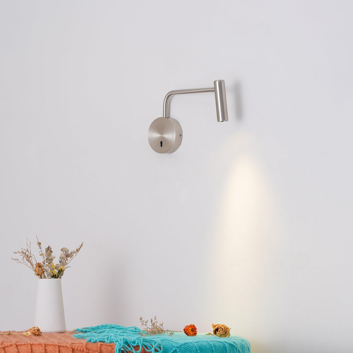 Pivoting Arm LED Reading Light Metal Wall Sconce Bedside Task Lamp Modern 9.4 in Contemporary Fixture for Bedroom Hallway US Adjustable