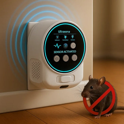 Rodent Defense | Ultrasonic Mouse Repellent with Silent Operation | Plug-In Design for 3200 sq ft Coverage