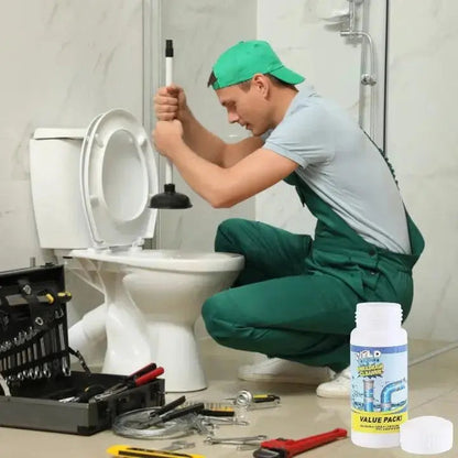 Déboucheur en poudre 110 g – Produit d'entretien pour éviers de cuisine et salles de bains, élimine les obstructions dans les douches, toilettes, tuyaux en PVC, graisses et cheveux