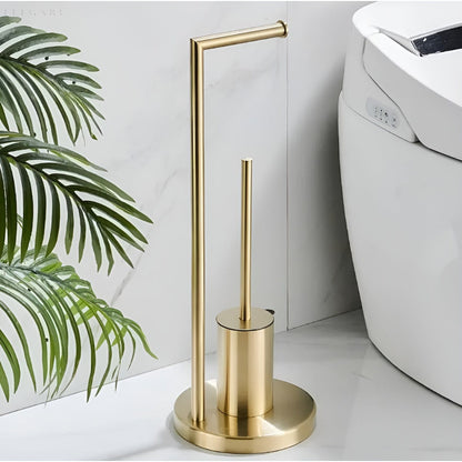 Porte-papier toilette élégant avec brosse intégrée | Design gain de place pour salles de bains modernes
