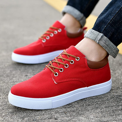 Canvas Sneakers for Men with Platform Sole – Casual Lace-Up Shoes for Work, Weekends & Everyday Wear