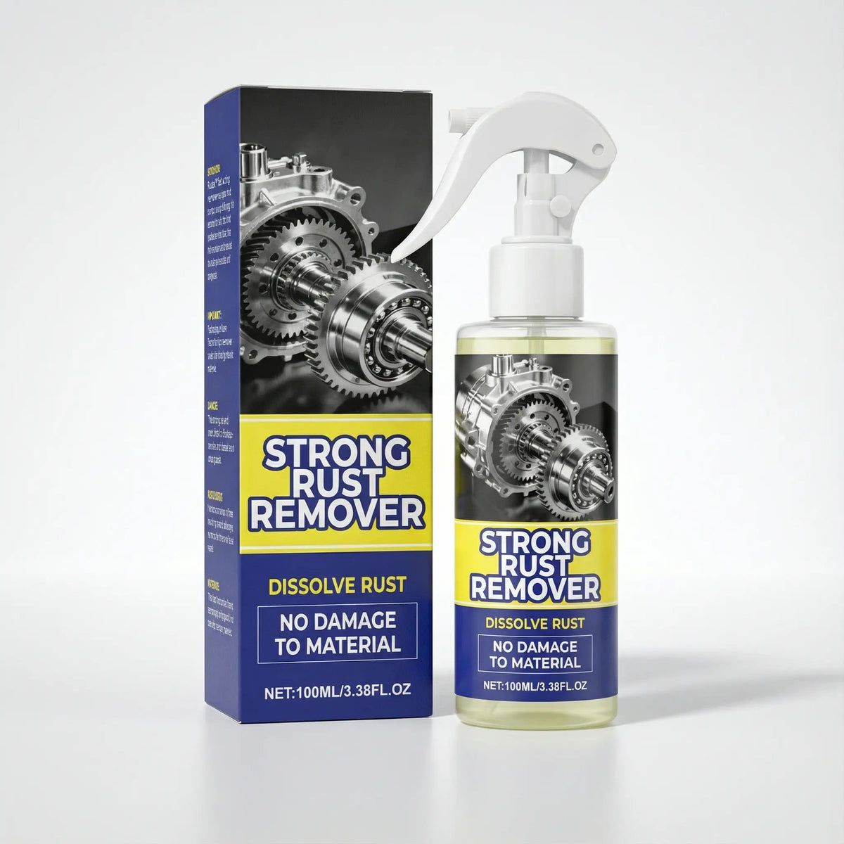 Metal Corrosion Dissolver Spray for Steel Iron Chrome Tools Auto Parts 3.4 fl oz No Scrubbing Formula Rust Remover Cleaner