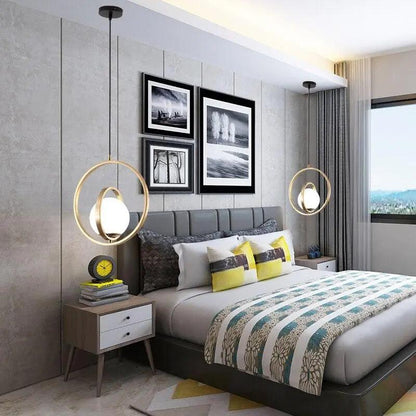 Adjustable Circular Pendant Light Gold Finish Multi-Ring Ceiling Fixture for Dining Room Kitchen Island Living Room Bedroom Modern Hanging L