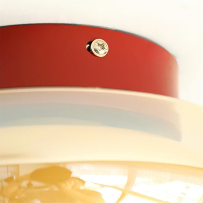 Plafonnier encastré en verre avec sélection tricolore pour espaces jusqu'à 30 m², luminaire d'intérieur ambre cerise pour chambre, salon et salle à manger