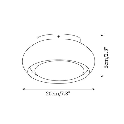 12W LED Flush Mount Ceiling Light with Glass Acrylic Diffuser for Bedrooms Living Rooms Dining Rooms Three Color Modes 54-108 sq ft Coverage